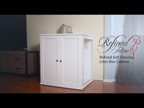 Refined Self Cleaning Litter Box Cabinet from The Refined Feline