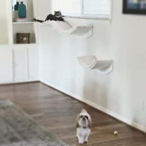 Lotus Leaf Cat Shelf White, Lotus Branch Cat Shelf White