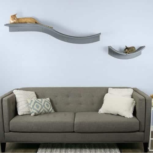 Lotus Leaf Cat Shelf Smoke, Lotus Branch Cat Shelf Smoke