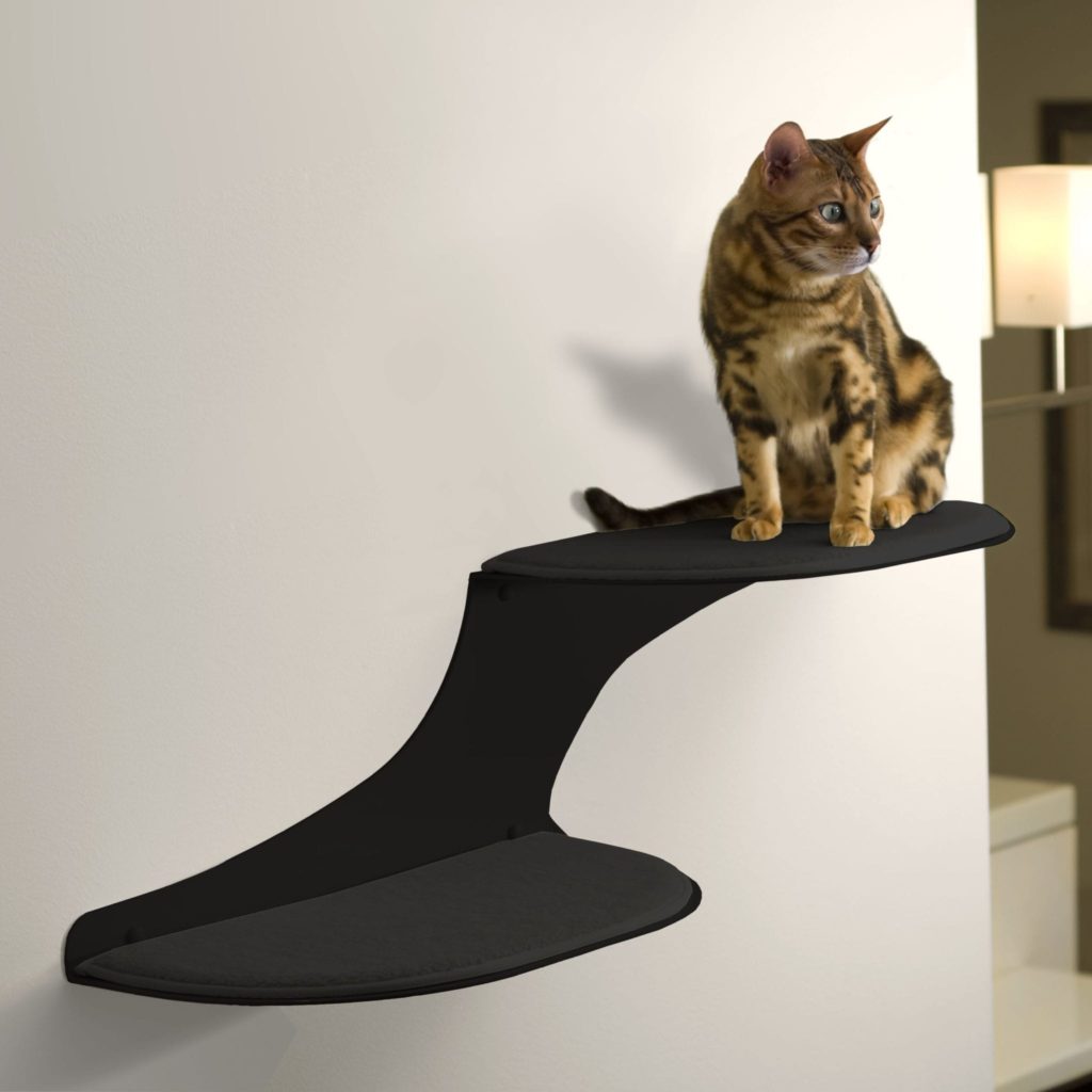 Cat Clouds Cat Shelf Right Black