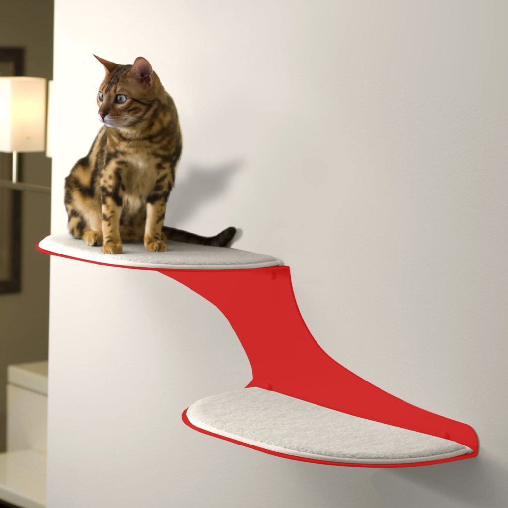 Cat Clouds Cat Shelf Left Red