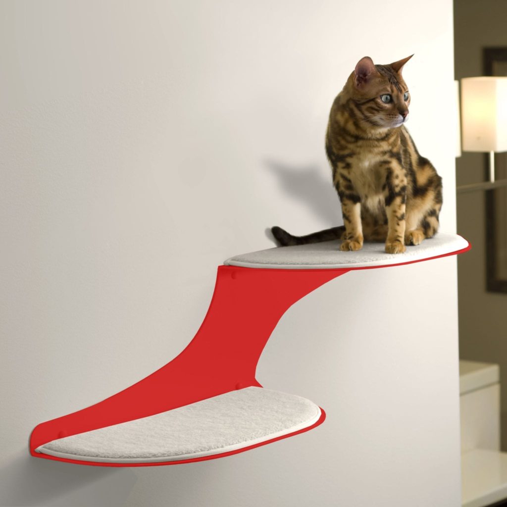 Cat Clouds Cat Shelf Right Red