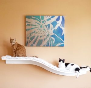 Lotus Branch Cat Shelf White