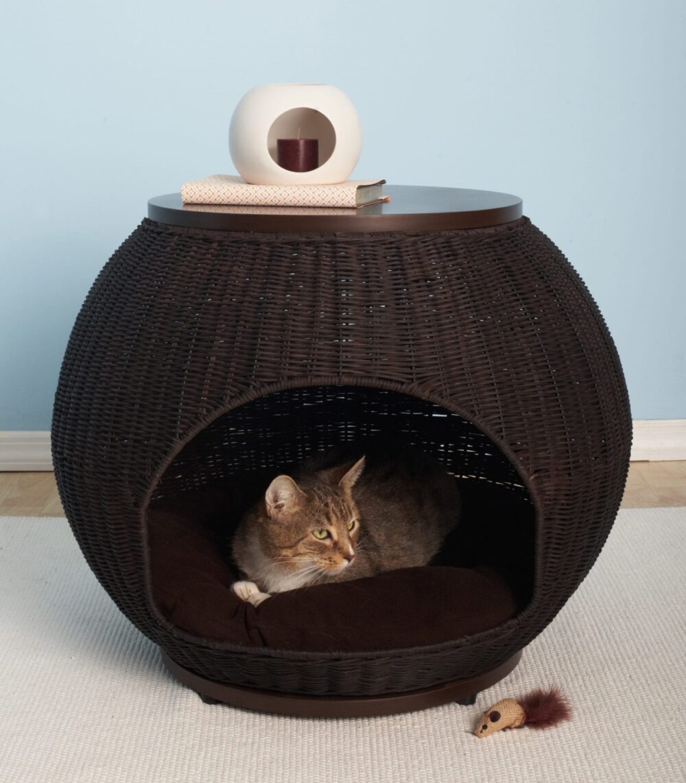 The Igloo Cat Bed - Rattan Cat Bed