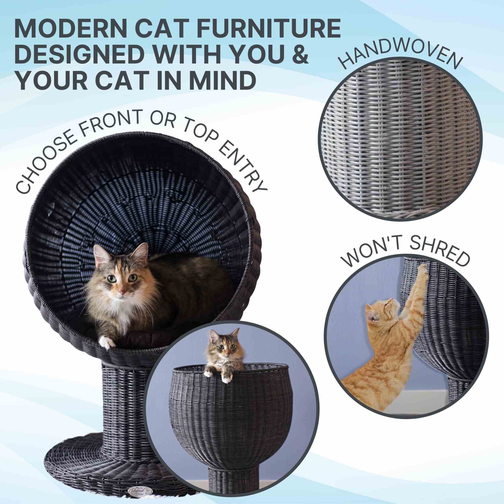 Kitty Ball Cat Bed Raised Cat Bed, Scratchproof The Refined Feline