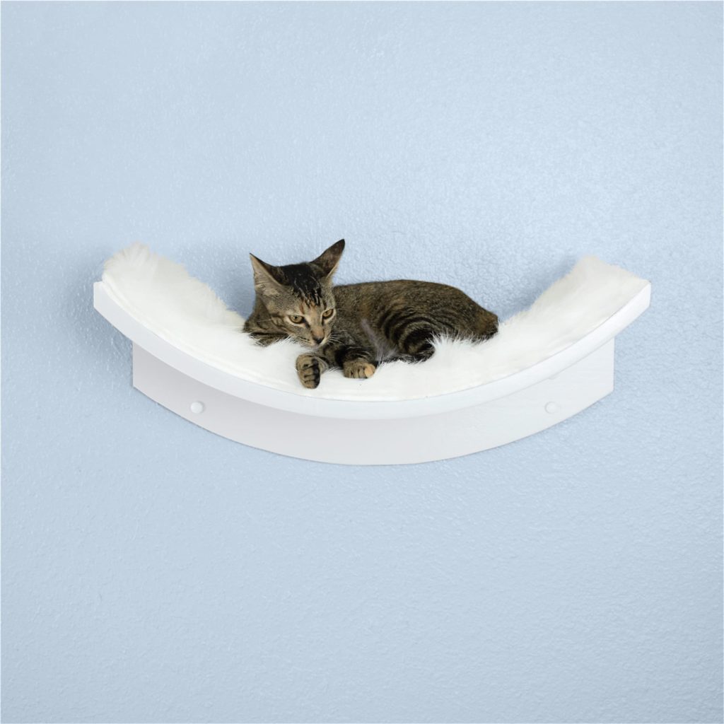 Lotus Leaf Cat Shelf White