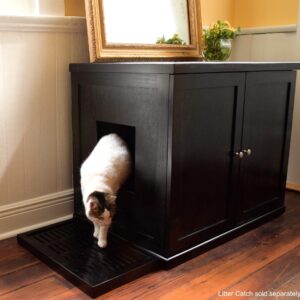 Smoke Color THE REFINED FELINE Cat Litter Box Enclosure Cabinet Modern Style Hidden Litter Tray Cat Furniture XLarge Large