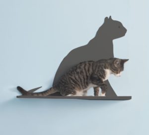 Cat Silhouette Cat Shelves Gaze Titanium