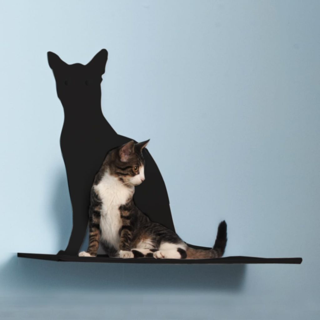 Cat Silhouette Cat Shelves Perch Black