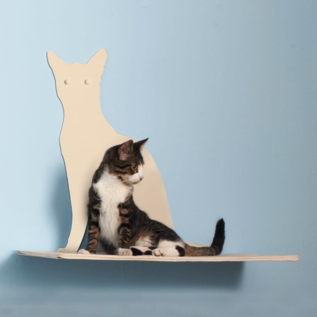 Cat Silhouette Cat Shelves Perch Off-White