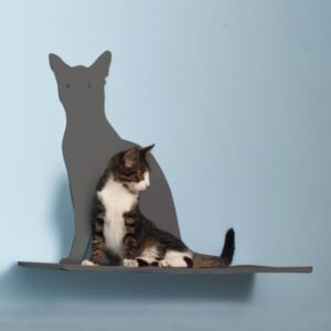 Cat Silhouette Cat Shelves Perch Titanium