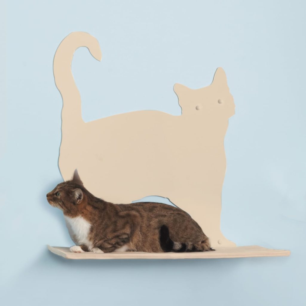 Cat Silhouette Cat Shelves Prance Off-White