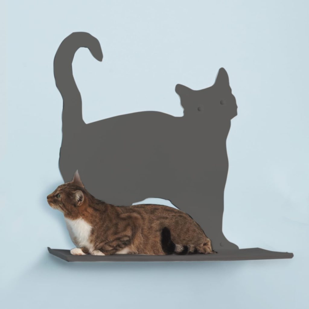 Cat Silhouette Cat Shelves Prance Titanium