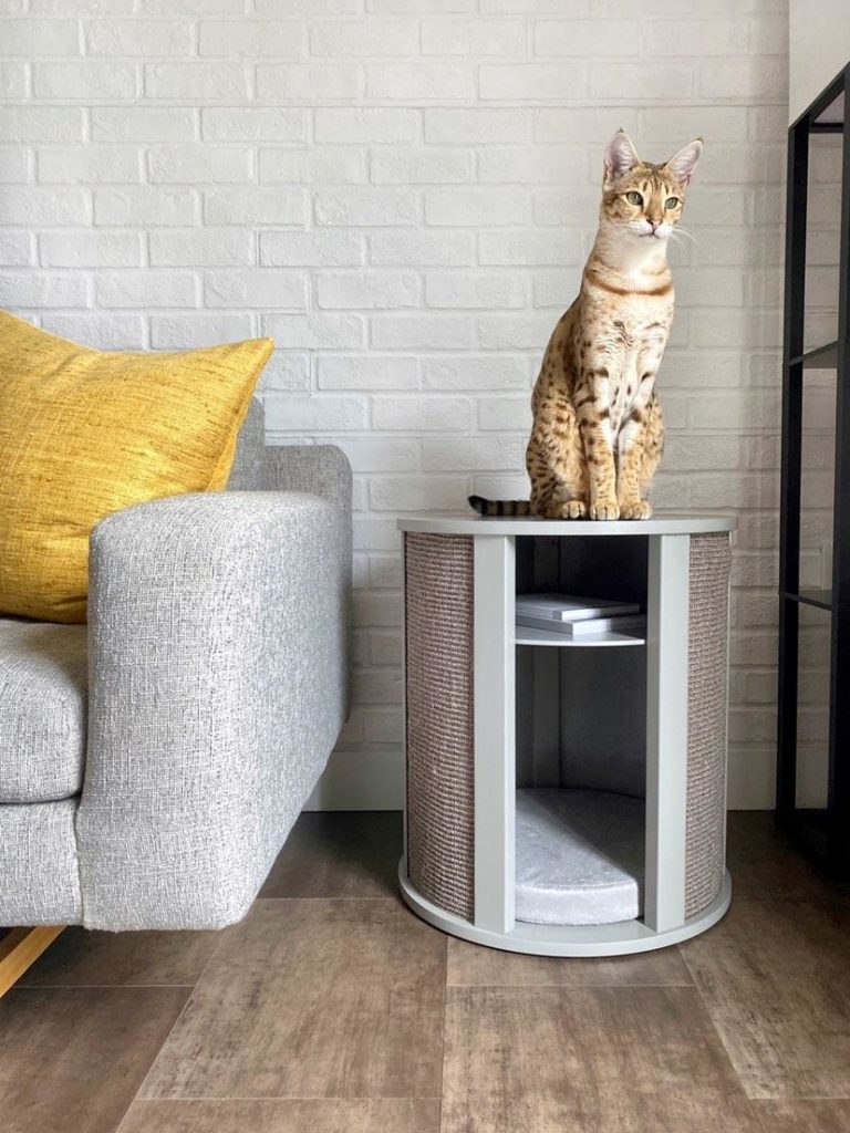 Purrrrfect End Table Smoke