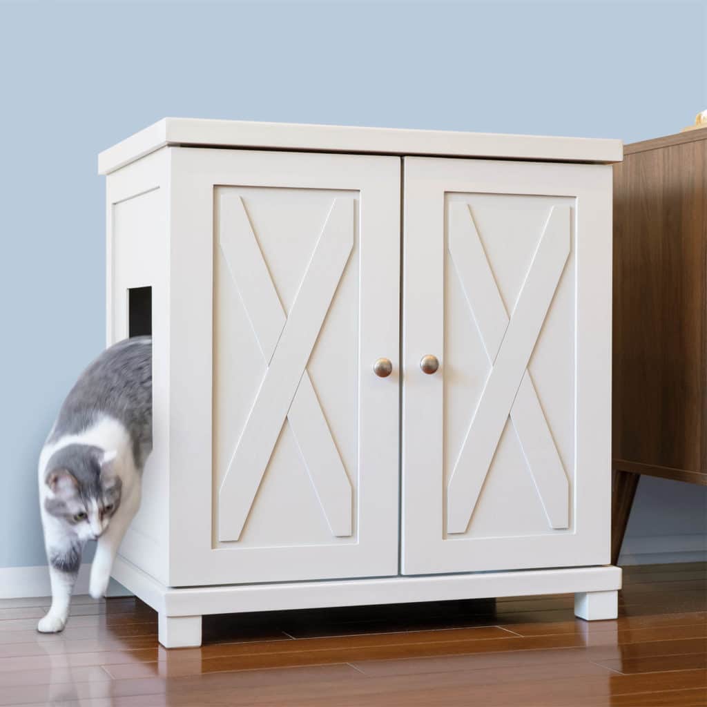 Refined Cat Litter Box Farmhouse Square