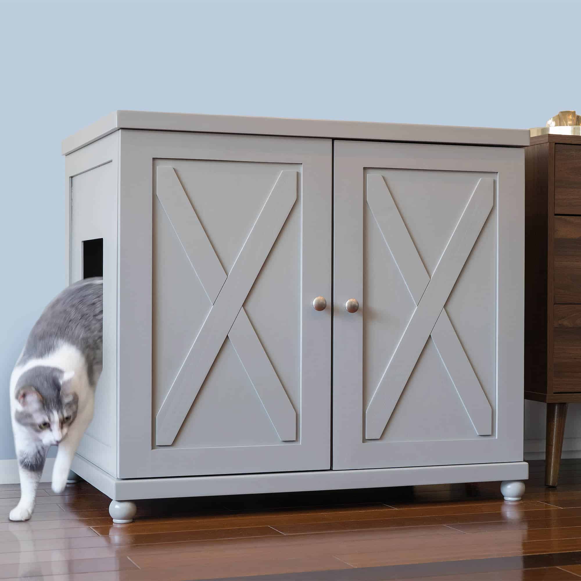Round kitty litter box clearance