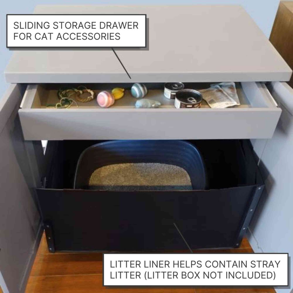 Litter Box Cabinet storage drawer