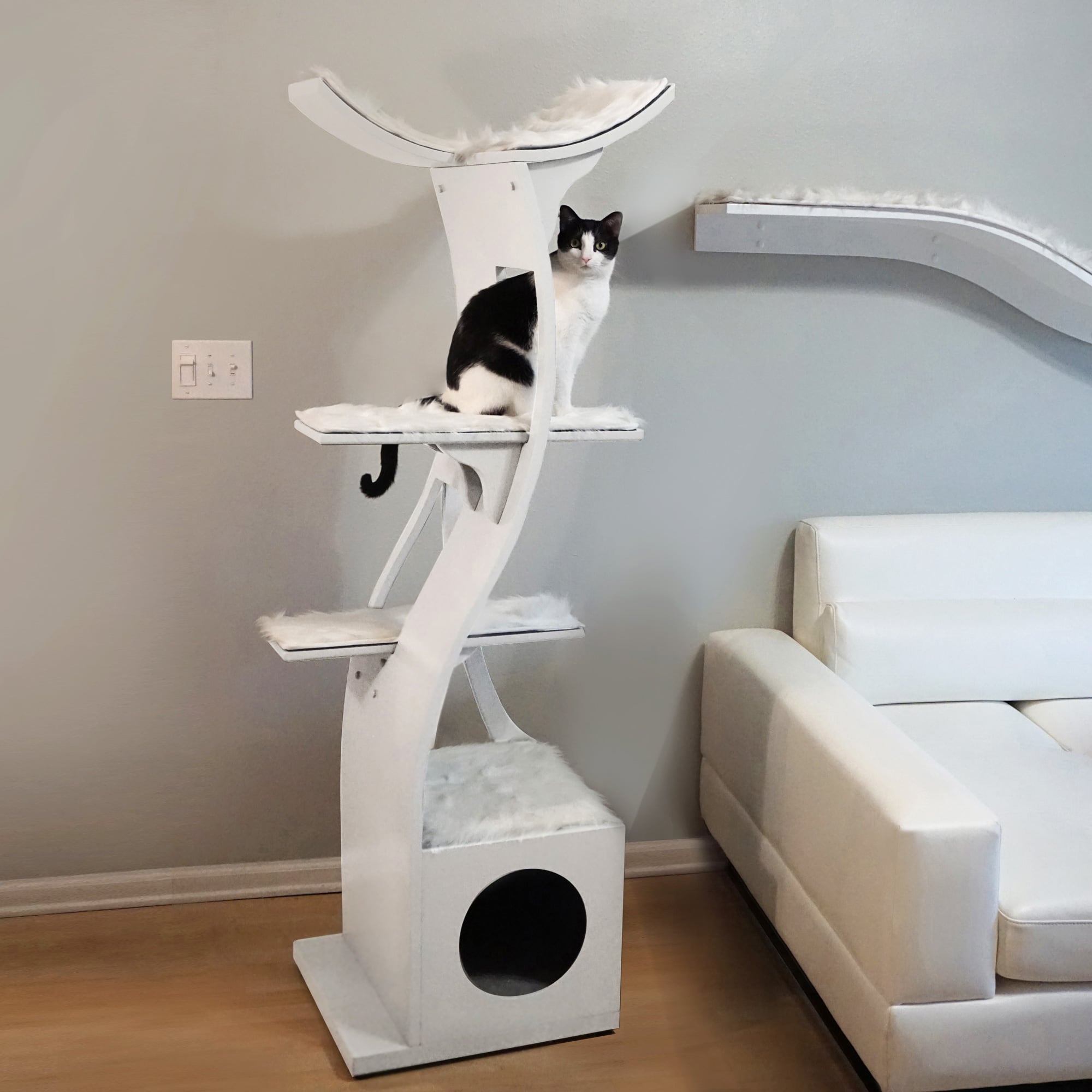 Lotus Cat Tower A Zen Cat Tree of Modern Design The Refined Feline