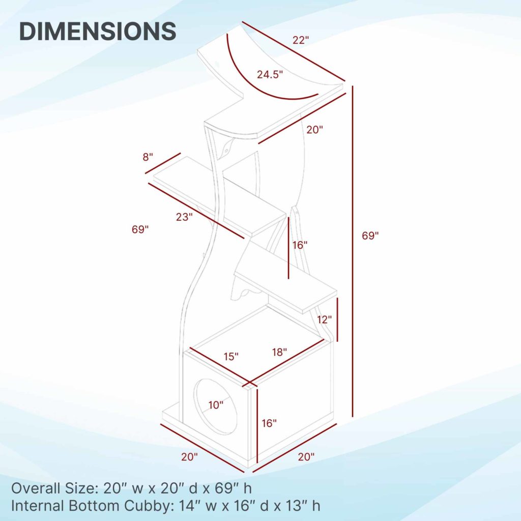 Lotus cat tower dimensions