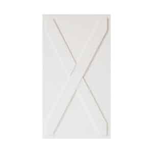 Deluxe white rectangular door with a raised X pattern formed by two diagonal panels on the front.