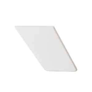 White rectangular object with one angled corner on a white background, resembling the Feet Midc Wh Edited cat comfort product.