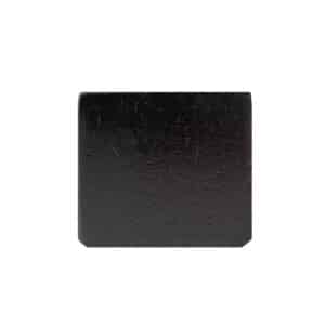 Deluxe black rectangular mat with flat surface, slightly rounded edges, dark espresso finish on white background.