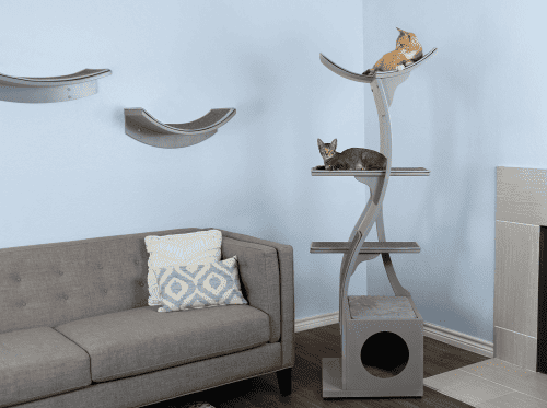 Lotus cat tower and Lotus leaf and branch cat shelves