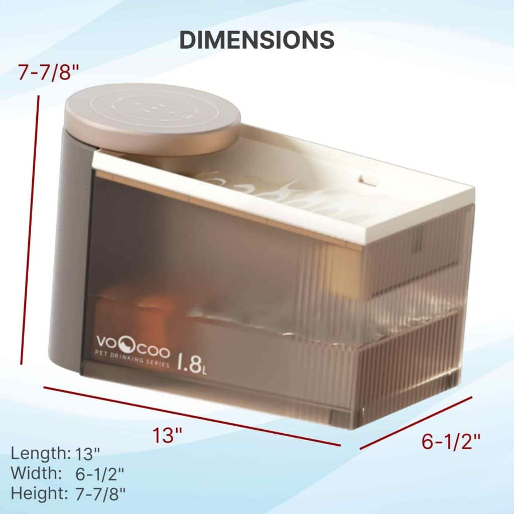 flow pet water fountain dimensions
