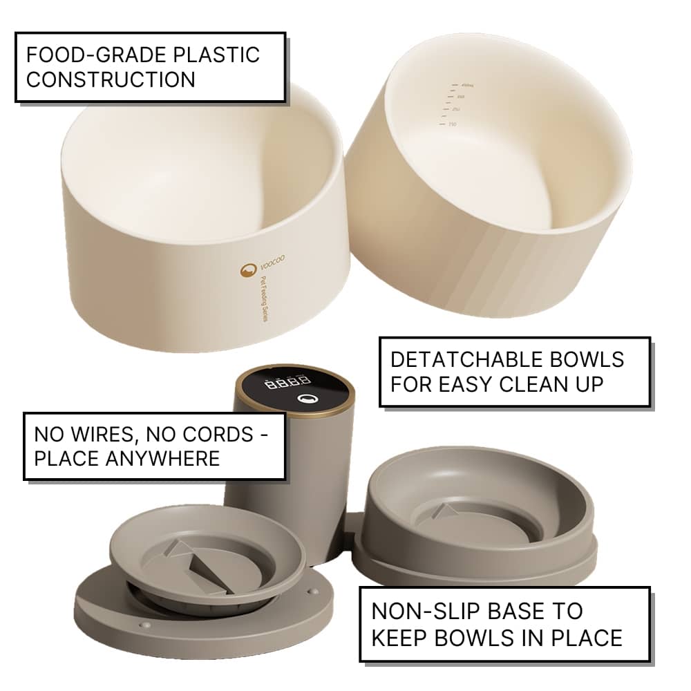 pet food and water bowl set