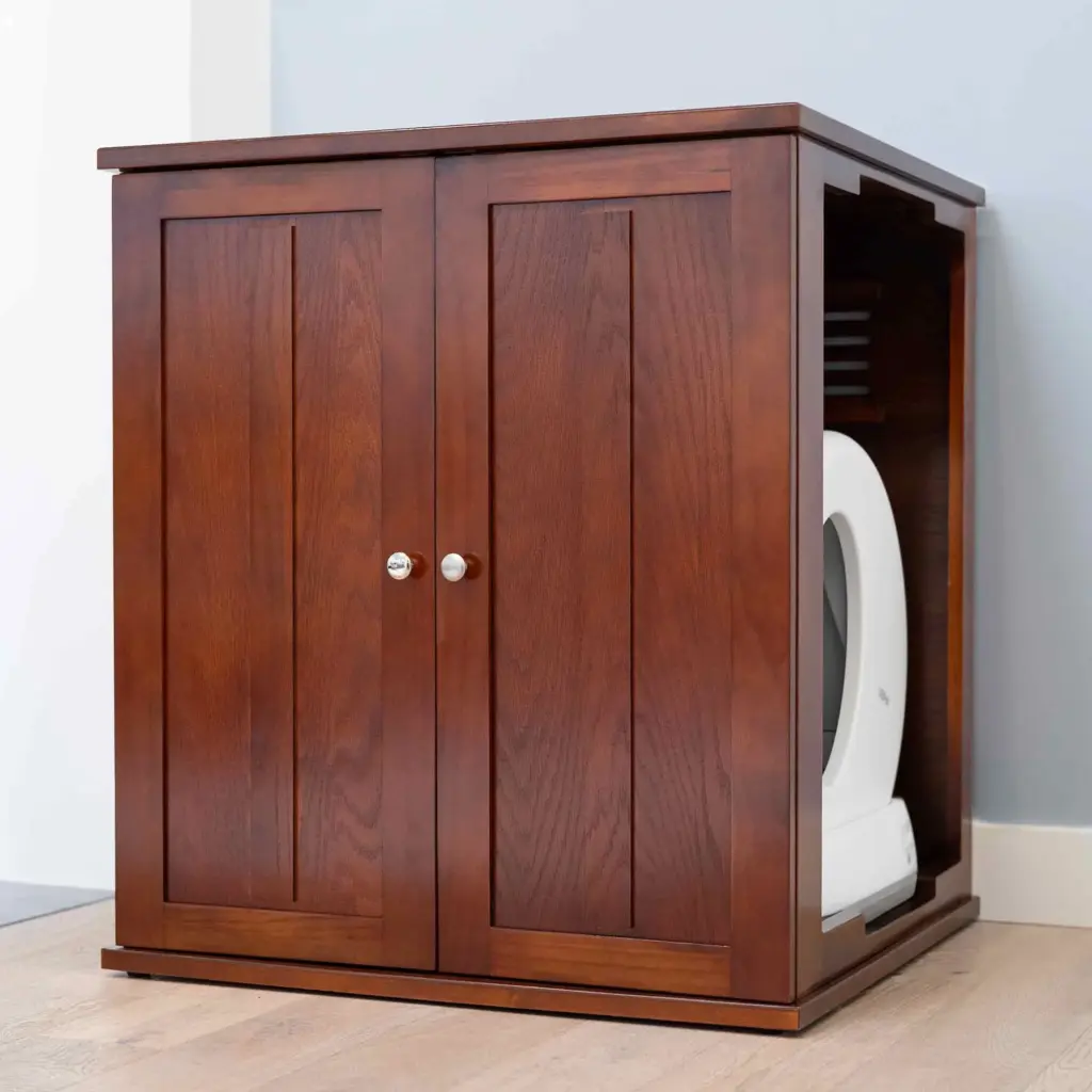 Refined Self Cleaning Litter Box - Mahogany Shaker