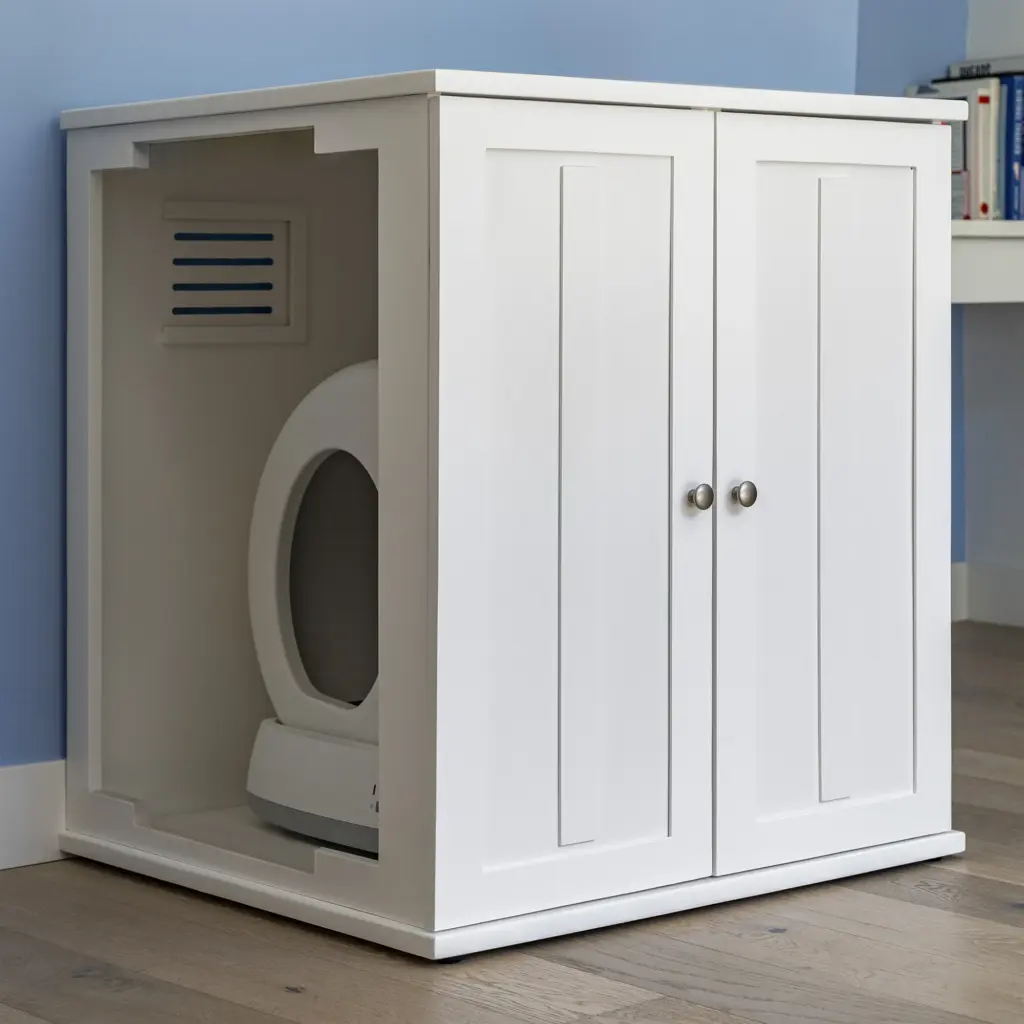 Refined Self Cleaning Litter Box - White Shaker