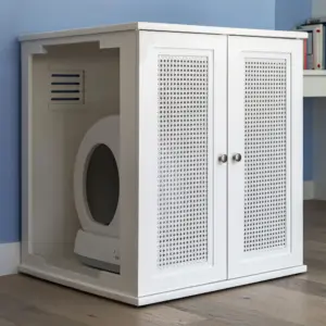 Refined Self Cleaning Litter Box - White Cane Weave